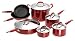 KitchenAid Gourmet Essentials 12-Piece Hard-Base Cookware Set, Red