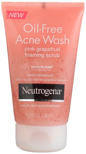 neutrogena for blackheads Discount Neutrogena Oil-Free Acne Wash Foaming Scrub, Pink Grapefruit, 4.2 Ounce (Pack of 3)