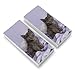 Domestic Shorthair Kitten Cat Angel Wings Purple Satin Eraser Set of 2
