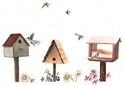 Birdhouses - Fresh, Original Design on a Pure Cotton Kitchen Towel