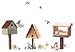 Birdhouses - Fresh, Original Design on a Pure Cotton Kitchen Towel