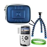 Kodak PlaySport HD Waterproof Pocket Video Camera, Mini Camcorder Accessories Kit: EVA Smooth Royal Blue Protective Hard Kodak Camera Case + BLUE Kodak Camera Tripod with Flexible Grip Legs + Universal Kodak Screen Protector + Live * Laugh * Love VG Wrist Band!!!