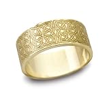 Celtic Filigree Wedding Band, 14K Yellow Gold silver graphics