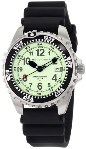 Momentum Men's 1M-DV00L1B M1 Lime Dial Black Rubber Dive Watch