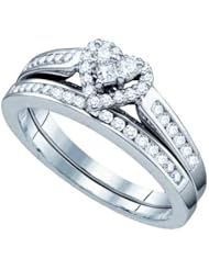 0.55CTW DIAMOND HEART BRIDAL SET