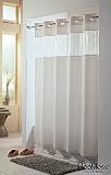 Review linens4less.com  / Viewtop FABRIC Shower Curtain HOOKLESS - WHITE with Clear Top