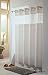 Viewtop FABRIC Shower Curtain HOOKLESS - BEIGE with Clear Top