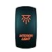 STVMotorsports Laser Backlit Orange Rocker Switch Interior Light 20A 12V On/Off LED Light