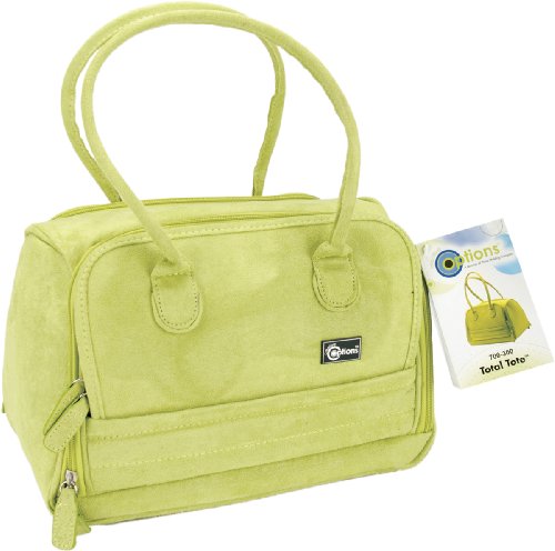 Creative Options 700-300 Soft-Sided Ultra-Suede Total Tote, Medium, Lime with Multi-Dot Lining