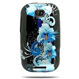 Hard Snap-on Shield With BLUE FLOWERS Design Faceplate Cover Sleeve Case fo ....