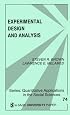 Experimental Design and Analysis (Quantitative Applications in the Social Sciences)