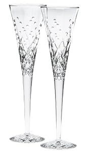 Waterford Happy Celebrations Crystal Flute Glasses, Set of 2