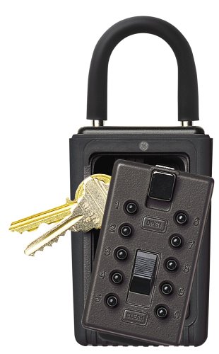 GE Security 001406 AccessPoint KeySafe 3-Key Portable Push-Button Key Box, Black