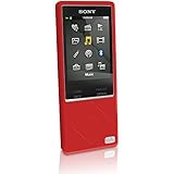 iGadgitz Red Silicone Skin Case Cover for Sony Walkman NWZ-A15 A17 8GB 16GB + Screen Protector