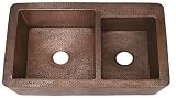 Copper Kitchen Farmhouse Sink Apron Front 36-60/40 Double Wells XL