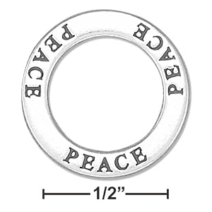 STERLING SILVER “PEACE” AFFIRMATION BAND PENDANT