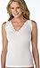 Cinema Etoile Women's Lace Trim V-Neck Camisole, White, Large