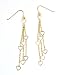 14k Yellow Gold Multi Strand Dangle Heart Earrings
