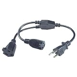 QVS - Power splitter - power 3-pole (M) - power 3-pole (F) - 10 ft