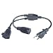 QVS - Power splitter - power 3-pole (M) - power 3-pole (F) - 10 ft