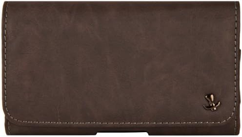 Brown DW Executive Cell Phone Holster Case (Horizontal) for HTC Windows Phone 8X 4.3-inch Smartphone + SumacLife TM Wisdom Courage Wristband