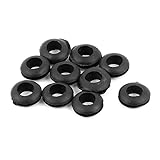 uxcell 配線グロメット　ラバー製ケーブルガスケット　リング　ブラック　7mm内径 10個入