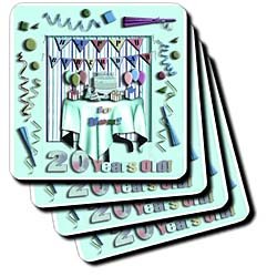 Birthday Room in Green, Happy Birthday to You, 20 Year Old - Set Of 4 Ceramic Tile Coasters