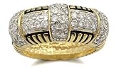 14K Gold Plated Two Tone Pave CZ Ring