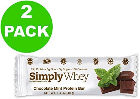Simply Whey Protein Bar, Chocolate Mint, 1.4oz Bar (24 Pack)