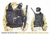 Tactical Vest, Removable Cross Draw Holster, Pistol Belt Airsoft Gun Accessory