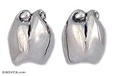 Earrings, 'Sterling Buds' 0.5 W 0.4 L