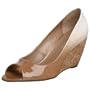 Franco Sarto Women's Feline Peep Toe Wedge,Camel,7.5 M US
