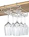 bafvt Wine Glass Holder - 2 Rows Stemware Rack Under Cabinet - 304 Stainless Steel Hanger Storage Shelf, Fit for The Cabinet 0.8“ or Less