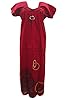 Red Maxi Dress Boho Cotton Caftan Long Kaftans L/M