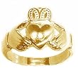 0.3Ct. Diamond, Yellow Gold Claddagh Promise Ring