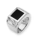 Diamond & Onyx Sterling Silver Men's Ring (Sizes 9-11)