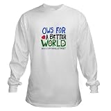 OWS for a Better World 99% Occupy Wall Street White Long Sleeve T-Shirt SMALL