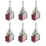 スイッチ，SODIAL(R)6ｘAC 250V 2A 120V 5A SPDT　オン/オフ/オン 3位置モメンタリトグルスイッチ