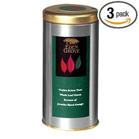 Eden Grove Green Tea Jasmine & Orange, 5-Ounce Tins (3er Pack)