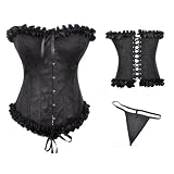 Black Floral Tapestry Sweetheart Corset With Clasps At The Front