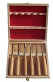6 Pc Wood Carving Chisel Set w/ Wood Case