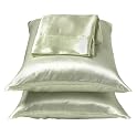 100% Silk Satin Celadon Sheet Set - Queen