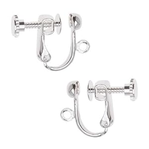 Silver-Plated-Screw-Back-Non-Pierced-Earring-Findings-2-Pairs-