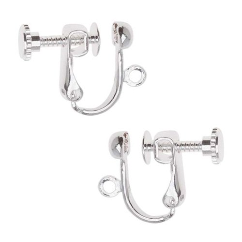 Silver Plated Screw Back Non-Pierced Earring 