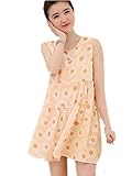 【TPGROWIN】 マタニティ ウェア ワンピース 花柄 ノースリーブ フレア カジュアル コットン 出産 外出着 妊婦服 部屋着 夏 (XL, オレンジ)