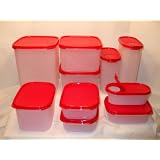 Tupperware Modular Mates 10 Pc Set Red Seals