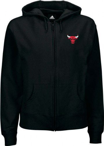 Chicago Bulls Women's adidas Official Logo Stretch Fleece Hooded Sweatshirt