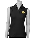 Cutter & Buck Iowa Hawkeyes Black Ladies Dry-Tech Sleeveless Polo