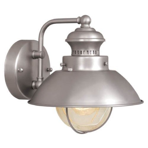 Lighthouse – 1 Light Small Nautical Outdoor Lighting Wall Lamp Fixture – Brushed Nickel – B2522