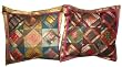 Pair of Decorative Vintage Silk Sari Toss Pillow Shams Cushion Covers